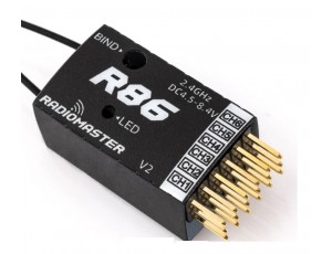 RadioMaster R86 V2 6 Ch Receiver - FCC ( D8 / D16 & SFHSS Compatible ) RadioMaster R86 V2 6 Ch Receiver - FCC ( D8 / D16 & SFHSS Compatible )